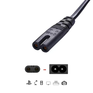 สายไฟ ac 2รู สาย AC Power 2 รู ปลั๊กเสียบ 2 ขาแบน หัวเสียบ 2 รู สายยาว 1.5 เมตร ขนาด 2*0.5 mm สำหรับเครื่องปริ้น วิทยุ แ
