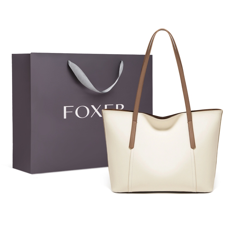 FOXER กระเป๋าถือสำหรับผู้หญิง ขนาดใหญ่ ปิดด้วยซิป เหมาะสำหรับใช้ในชีวิตประจำวัน