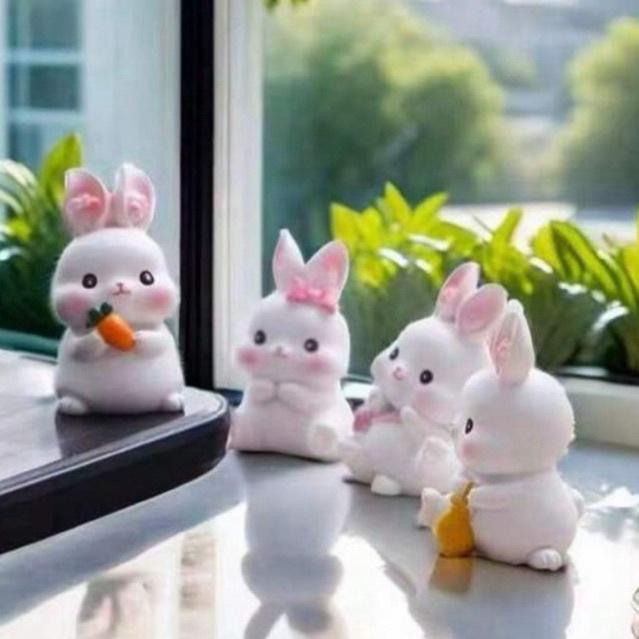 [จัดส่งสินค้าวันเสาร์ และวันอาทิตย์ค่ะ] กระต่ายน่ารัก (ราคา/ชิ้น) ตกแต่งบ้าน ประดับโต๊ะ #โมเดลจิ๋ว #กระต่าย #ตกแต่งบ้าน