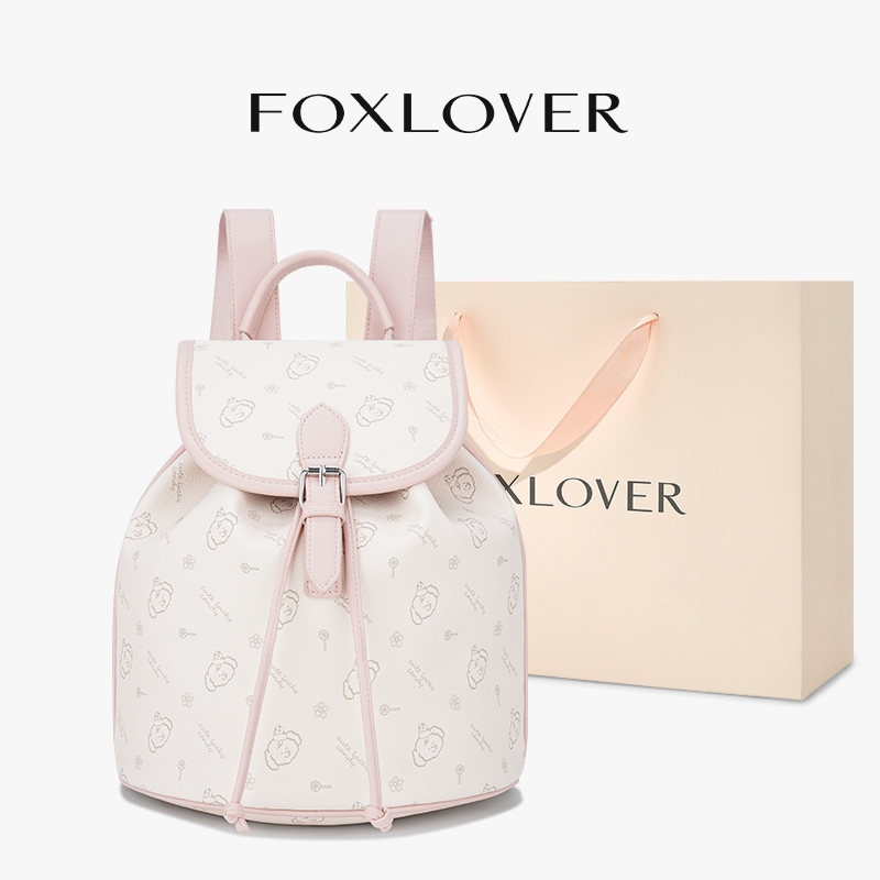 FOXLOVER กระเป๋าสะพายหลังผู้หญิง ลายสัตว์น่ารัก วัสดุคุณภาพดี กันน้ำ พกพาสะดวก ดีไซน์เก๋ไก๋ เหมาะสำหรับใช้ประจำวัน