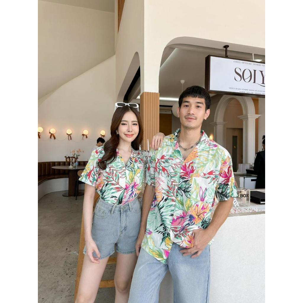 ❤ พร้อมส่งจ้า ❤ เสื้อฮาวายเด็ก เสื้อฮาวายผู้ใหญ่ เสื้อคู่รัก เสื้อครอบครัว ผ้านุ่ม เนื้อละมุน ไม่ร้อน ใส่สบาย เนื้อดีมาก ราคา ถูกที่สุด ดีลบีเคเค แกลเลอรีภาพที่ 3