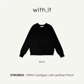 Withit Cardigan with Leather Patch คาร์ดิแกนสีพื้น - OTW20823