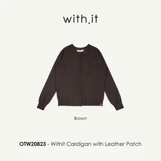 Withit Cardigan with Leather Patch คาร์ดิแกนสีพื้น - OTW20823