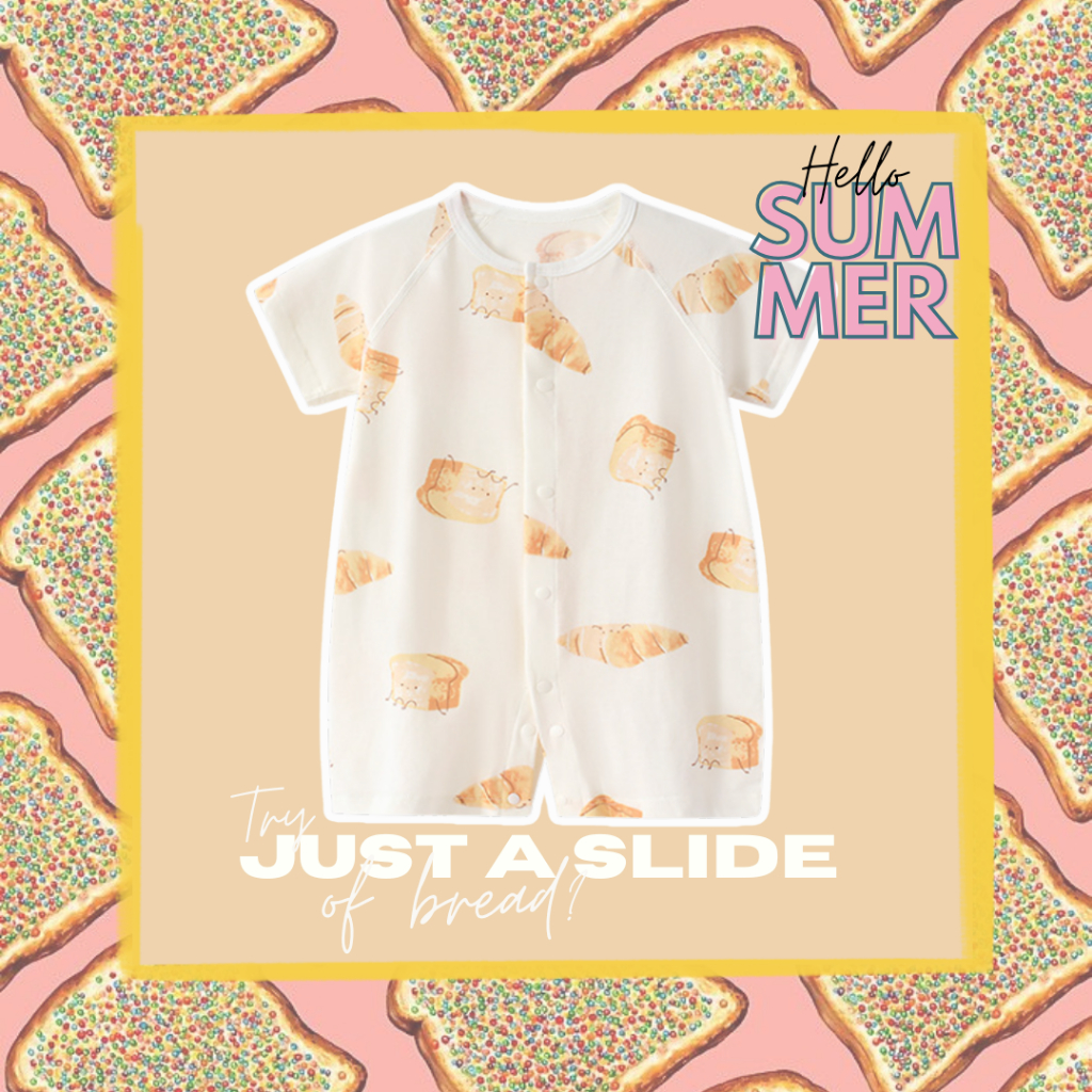 totty.apparel ชุดเด็กหน้าร้อน ซัมเมอร์รอมเปอร์สำหรับเด็กอ่อน เนื้อผ้าคอตตอน แขนสั้น-ขาสั้น เบา สบาย