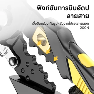Maybuck คีมปอกสายไฟ 7 in 1/25 in 1 คีมปลอกสายไฟ คีมช่างไฟฟ้าวัสดุสแตนเลส ตัดได้ทั้งสายอ่อนและสายแข็งคีมอเนกประสงค์