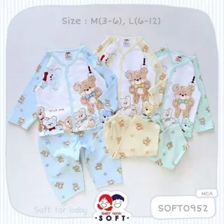 Babyhood ชุดเซ็ต 3-6M, 6-12M กระดุมหน้าแขนยาว+กางเกงขายาว | Babytrend