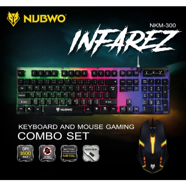 NKM-300 NUBWO INFAREZ KEYBOARD+MOUSE USB COMBO SET