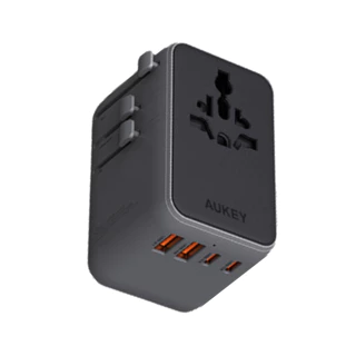 หัวแปลงปลั๊กไฟ AUKEY Globe Reel 45W GaN Universal Adapter with Retractable Cable (PA-TA13) by Banana IT