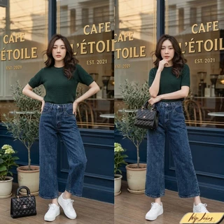 กางเกงยีนส์ขากระบอกทรง7ส่วนเอวสูงมีไซส์ใหญ่ S ถึง 5XL ขาเต่อใส่สบาย พรางหุ่นเป๊ะ แมตช์ง่ายได้ทุกลุค B004