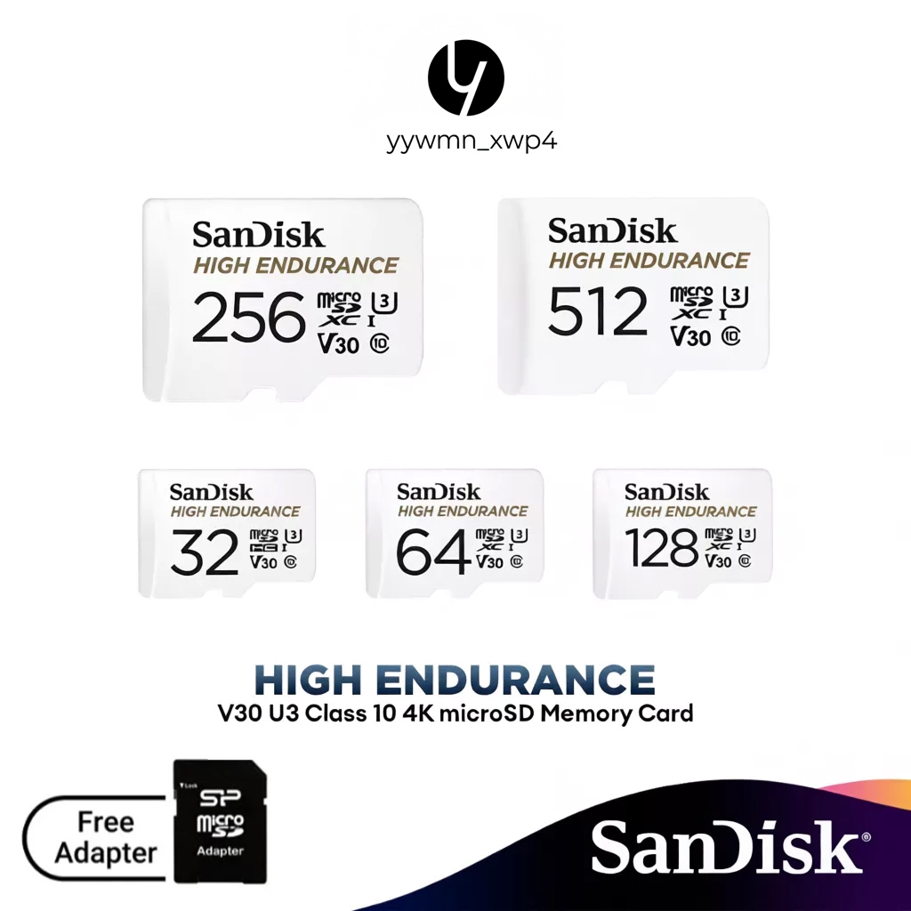 S­A­N­D­I­S­K High Endurance แซนดิสก์ บัตรแพลตตินัมความทนทานสูง (64GB/128GB/256GB/512GB) [100/40MB/s] เมมโมรี่การ์ด กล้
