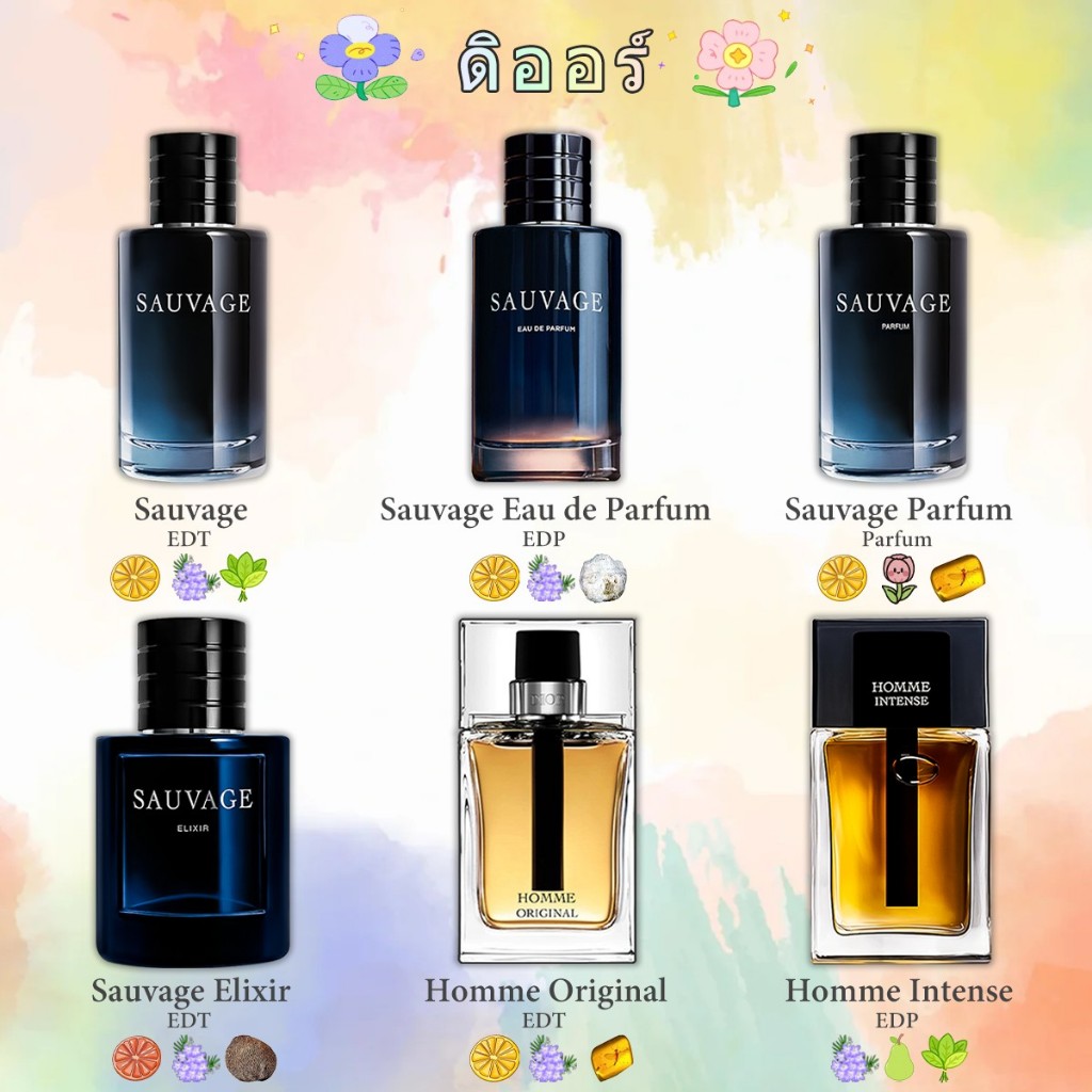 【🏆TOP1🔥 สินค้าฮิต】Homme Intense& Sauvage & Homme Original EDT2ml/5ml/10ml ติดทนนาน น้ำหอมผู้ชาย แท้ 