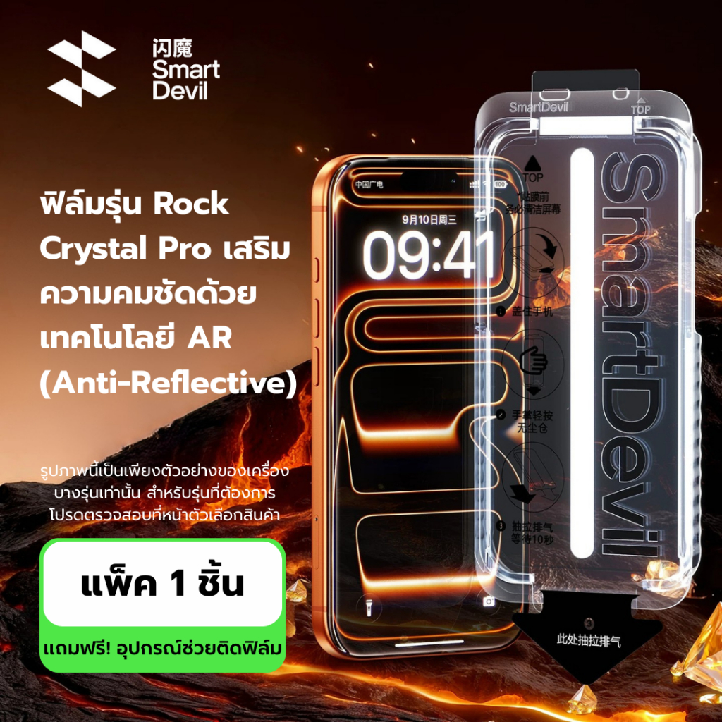[พร้อมส่งจากไทย] SmartDevil ฟิล์มกระจก iPhone 17 / 16 / 15  Pro / Pro Max  Series เต็มจอ AR ลดแสงสะท้อน