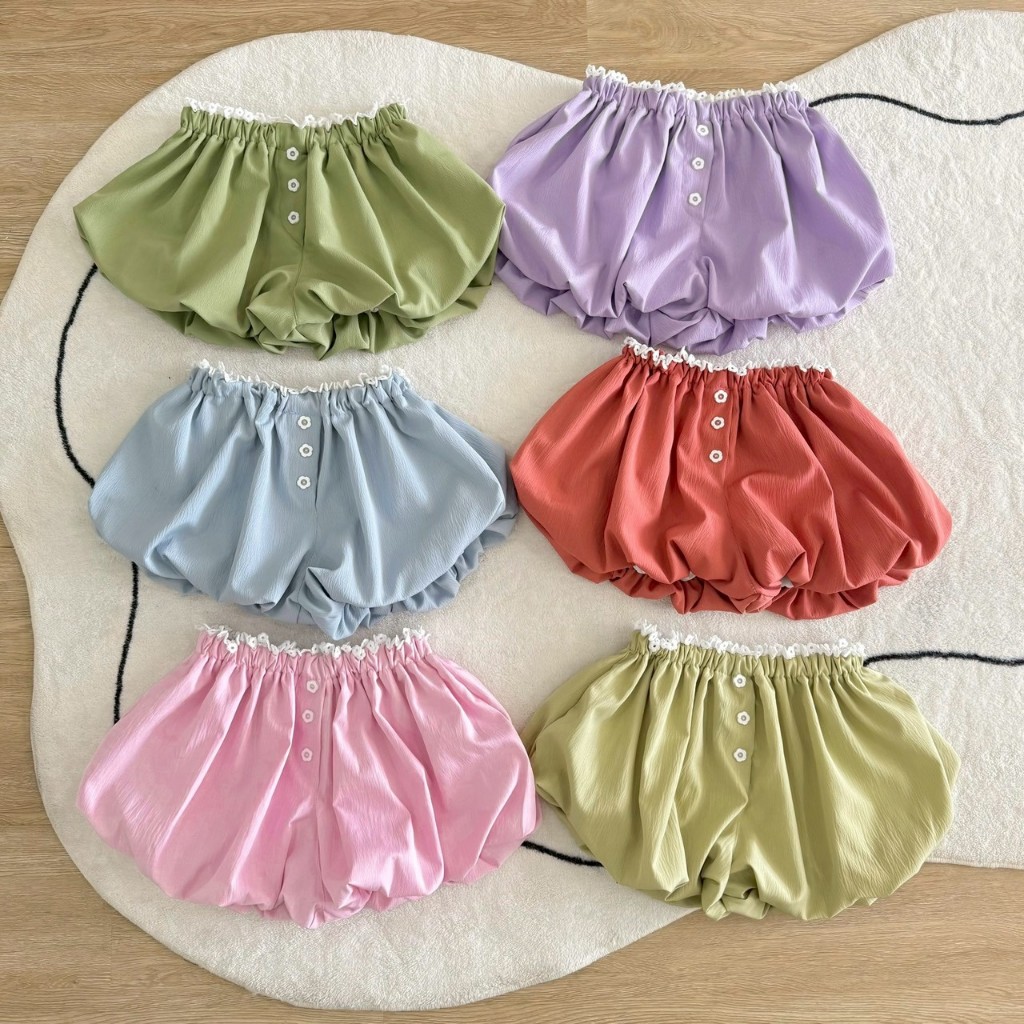 🇹🇭มีส่งด่วน🇹🇭 กางเกงบอลลูน เอวต่ำ ผ้าครัช ผ้าลายสก๊อต #KK30