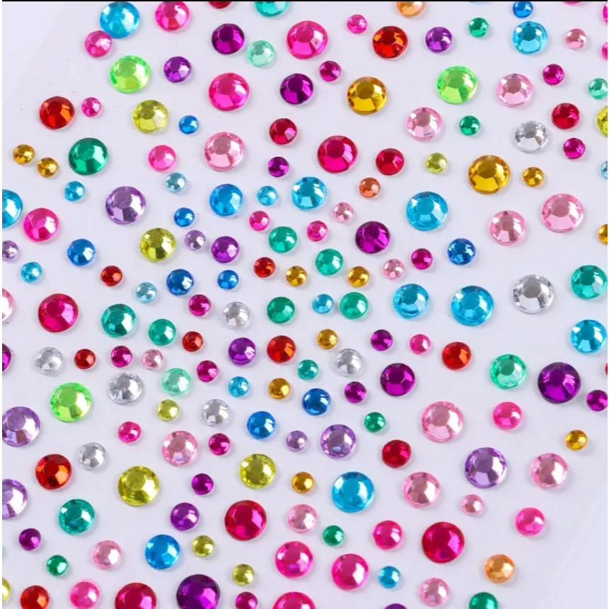 สติ๊กเกอร์คริสตัล เพชรแต่งหน้า สติ๊กเกอร์ติดหน้า Colorful Face Stickers มุก เพชร คริสตัล ติดหน้า ติดผม ดาวแต่งหน้า