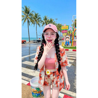 ชุดเซ็ต 4ชิ้นจัดเต็ม ได้ครบทั้งเสื้อคลุม /เกาะอก และกางเกง บ…