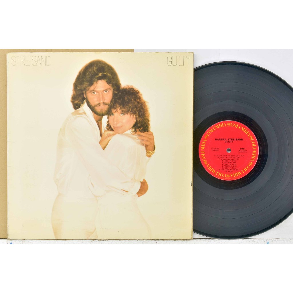 1 แผ่นเสียง 12นิ้ว u98 BARBRA STREISAND - GUILTY - WOMAN IN LOVE แผ่นVG+ ริ้วรอยบาง เสียงรบกวนน้อยนิ
