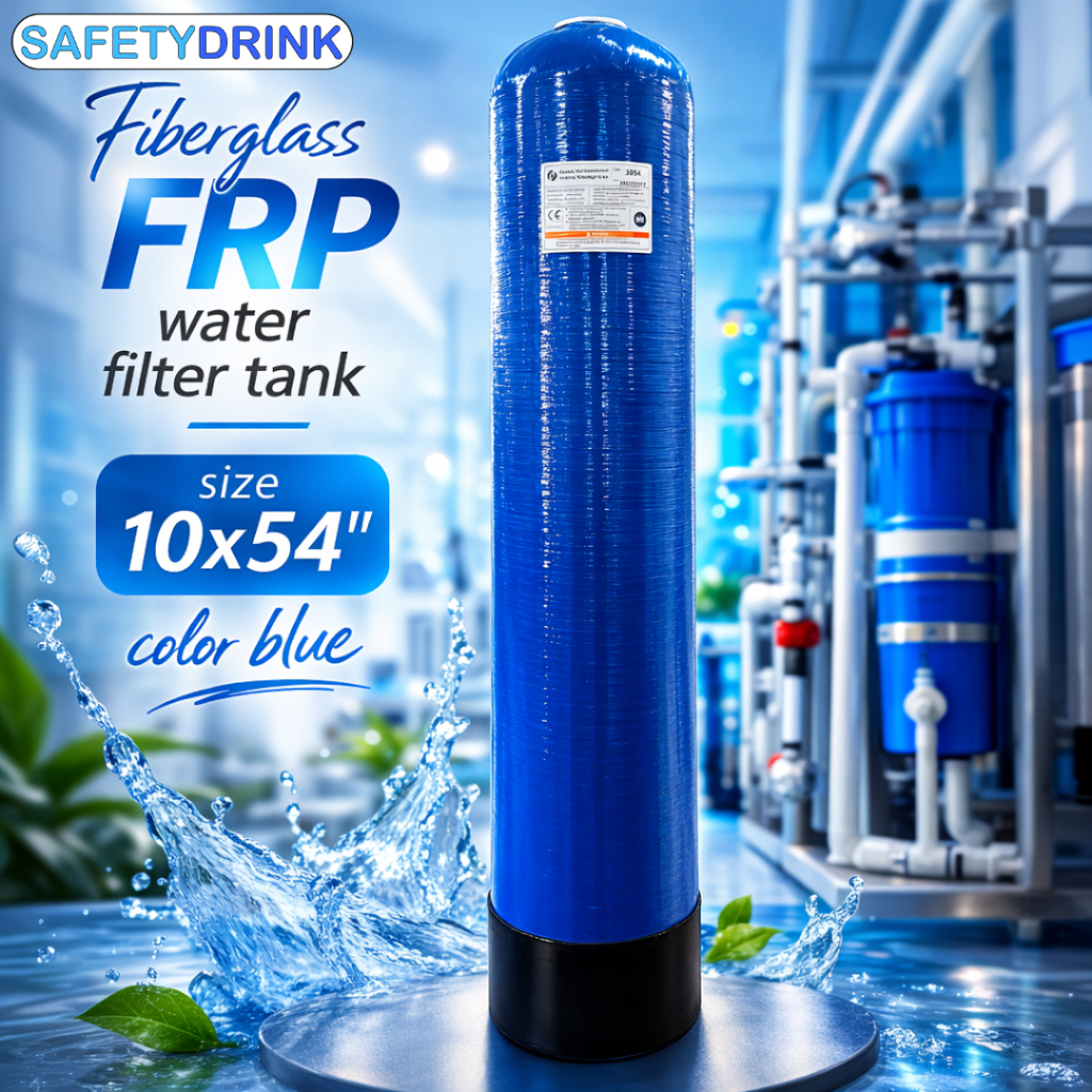 ถังกรองน้ำไฟเบอร์ FRP Water filter tank ขนาด 10 x 54" (BLUE) Zaoqiang