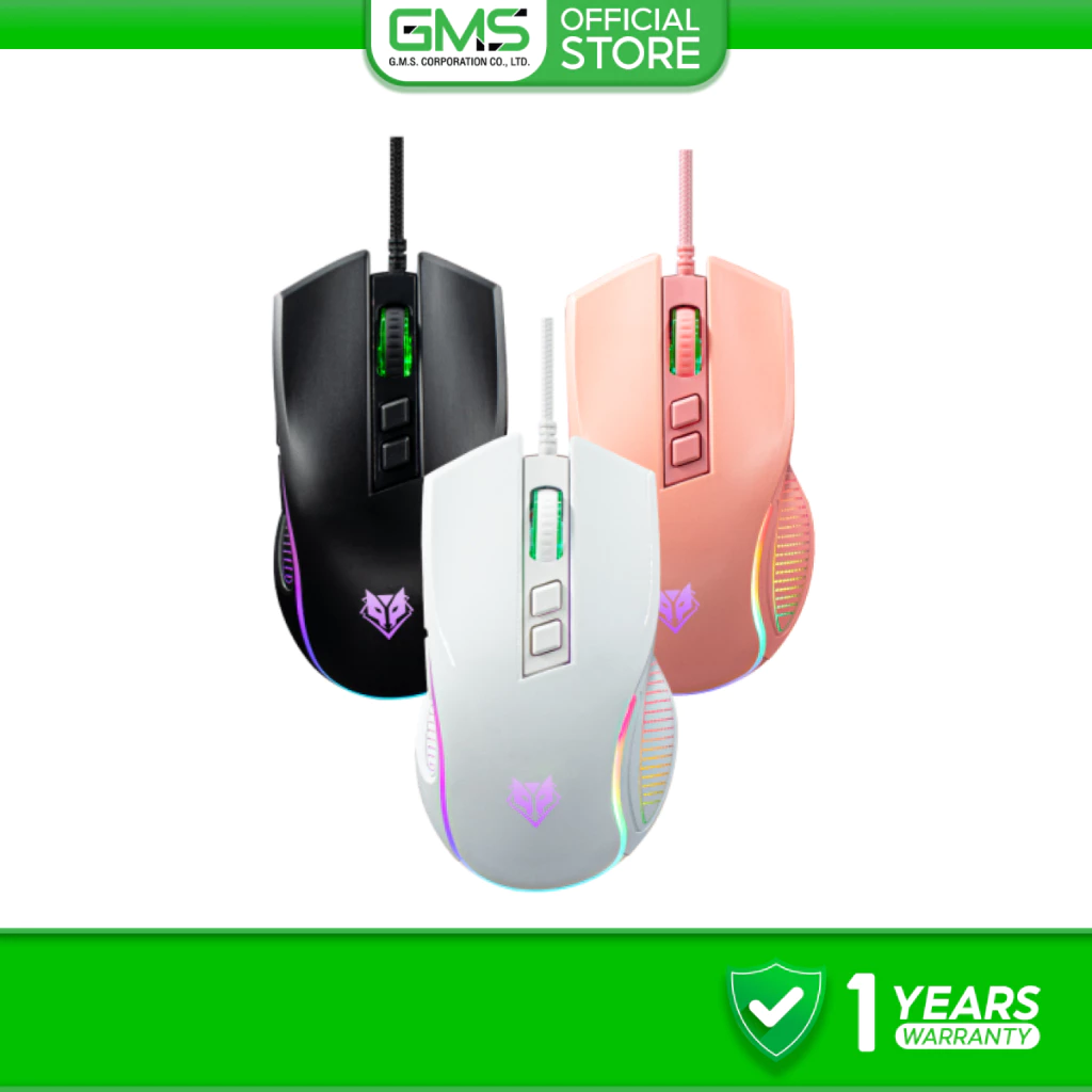 [สินค้ารับประกัน 1 ปี] Nubwo เมาส์เกมมิ่ง CERBERUS NM92M MACRO มีไฟ RGB ปรับ DPI ได้ ใช้งานง่าย เหมาะสำหรับเล่นเกม