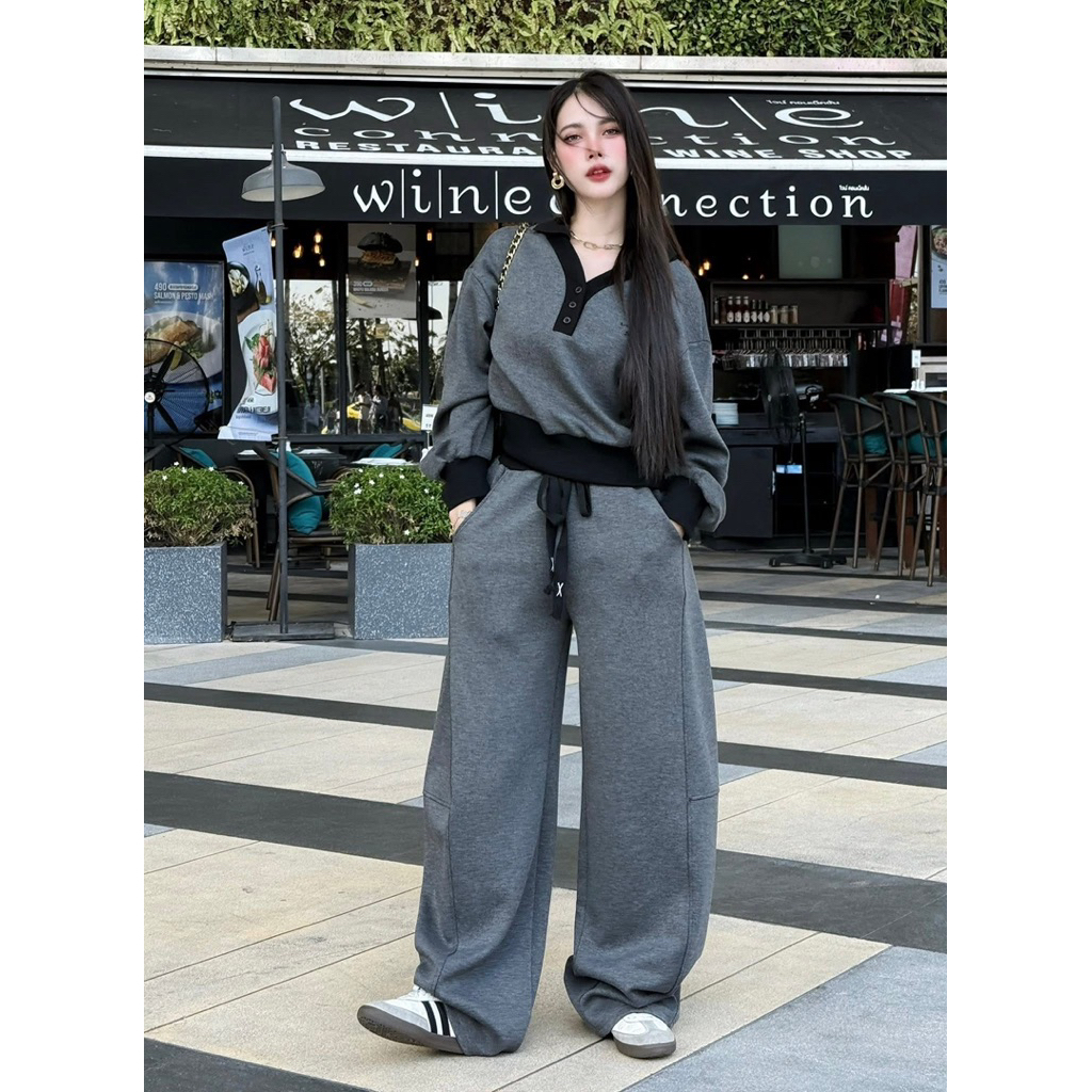 เซ็ตวอร์ม เสื้อ+ กางเกงไซส์L มือสองป้ายVG