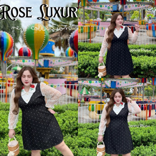 Black Polka Dots Dress ࿔*🖤🐰🧺⋆.ೃ࿔*:･   เดรสดำลายจุด แขนลูกไม้…