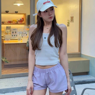 (พร้อมส่งทุกสี)BABEJUB.X l BABY NYLON กางเกงขาสั้น เอวต่ำ ผ้าไนลอน แห้งไวววว