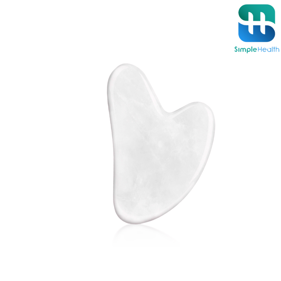 Simple Healthcare หินกัวซา หินนวดหน้า Gua Sha หยกแท้ นวดหน้าเรียว ลดบวม ยกกระชับผิว หินเย็น ใช้ได้ทุกวัน