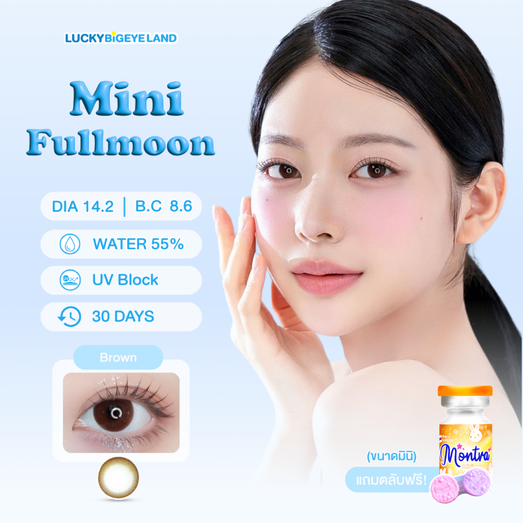 คอนแทคเลนส์ Mini Fullmoon Brown / Gray (Montra) ขนาดมินิ 🌷
