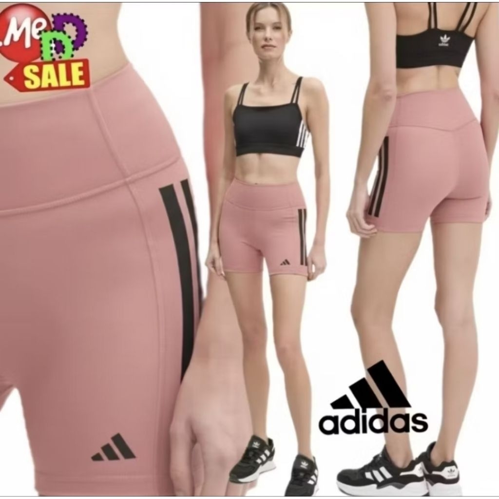 Adidas - ใหม่ กางเกงรัดรูปเอวสูง เทรนนิ่ง Optime High-Rise Tight Short JG6144 JJ3526JN4583 JP2476 JX