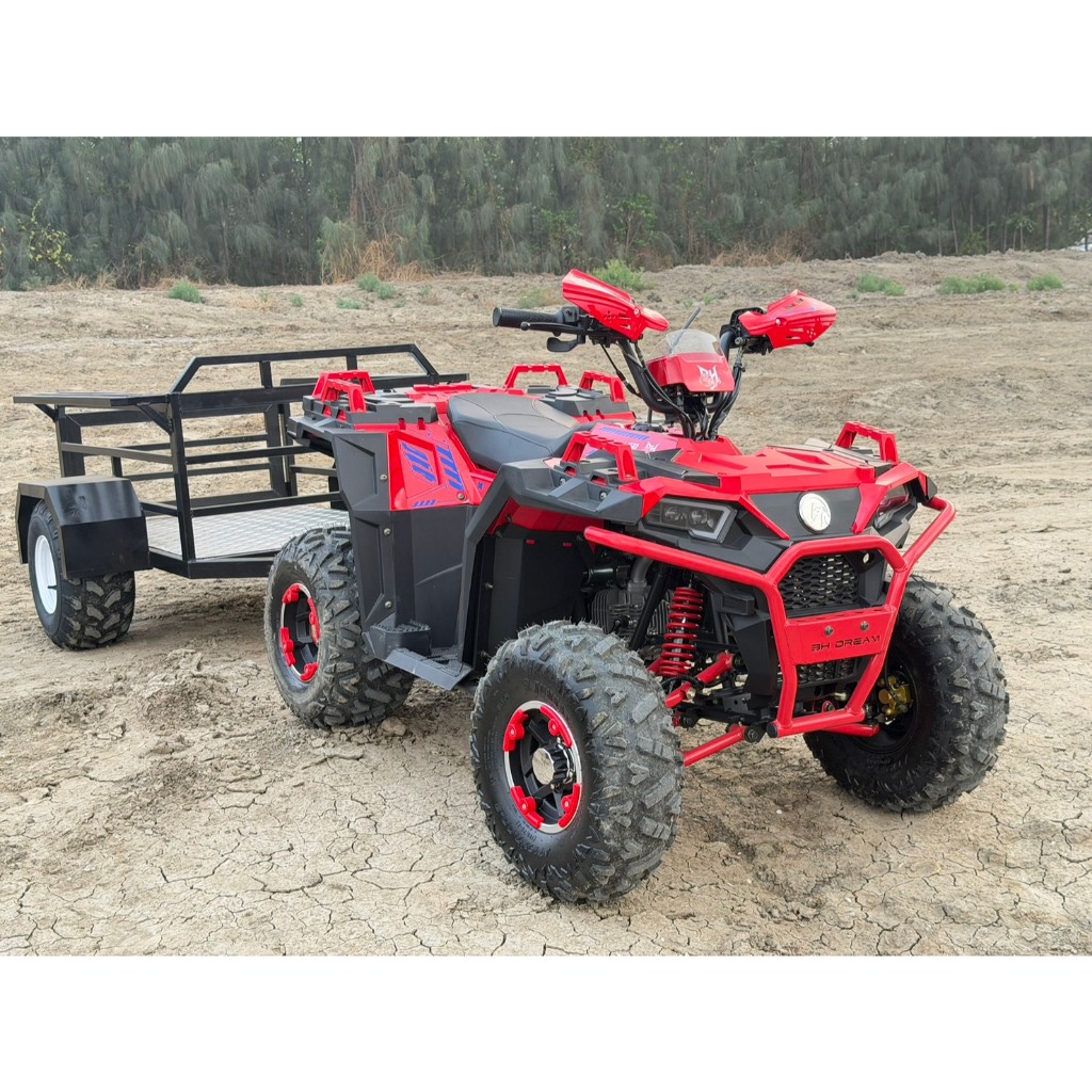 รถatv ATV REX150+พ่วงท้าย80*120 ออโต เพื่อการเกษตร  BHDREAM REX150 ATV 150 ระบบน้ำมัน ล้อแม๊ก 8นิ้วแ