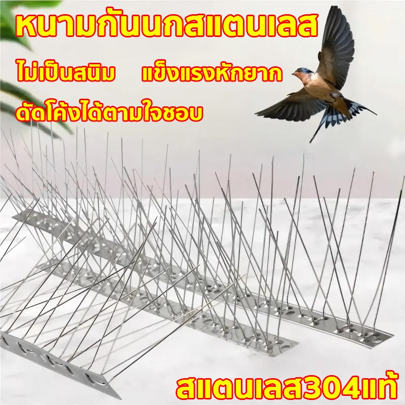 หนามกันนก กันนกเกาะ ยาวเส้นละ 25/50 ซม.1กล่องมี10ชุด สแตนเลส ทนทาน อุปกรณ์ไล่นก ไล่นกพิราบ หนามไล่นก
