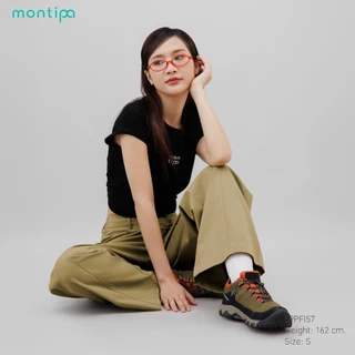 Montipa กางเกงทรงคาร์โก้ ซิปหน้า เอวยางยืดหลัง ผ้า Iron Free 59PFI57
