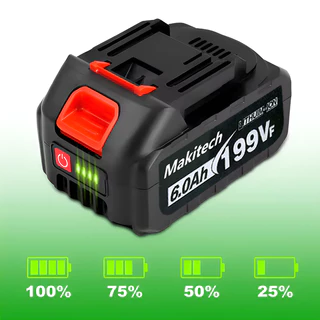 แบตเตอรี่ลิเธียม Makitech 199V/299V/399V 6.0Ah ชาร์จเร็ว สำหรับเลื่อยไฟฟ้าและเครื่องมือไฟฟ้า Li-ion