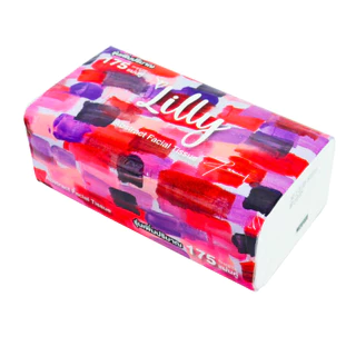 ยกลัง 10 หิ้ว 50 ห่อ กระดาษทิชชู่เช็ดหน้า Lilly Abstract 175 แผ่น หนา 2 ชั้น รุ่นเพิ่มปริมาณ