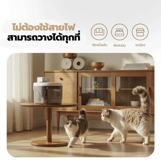 😺 น้ำพุแมว น้ำพุแมวไร้สาย น้ำพุแมวอัตโนมัติ น้ำพุเหนี่ยวนำ UVCฆ่าเชื้อโรค ระบบกรอง 5ชั้น น้ําแมว