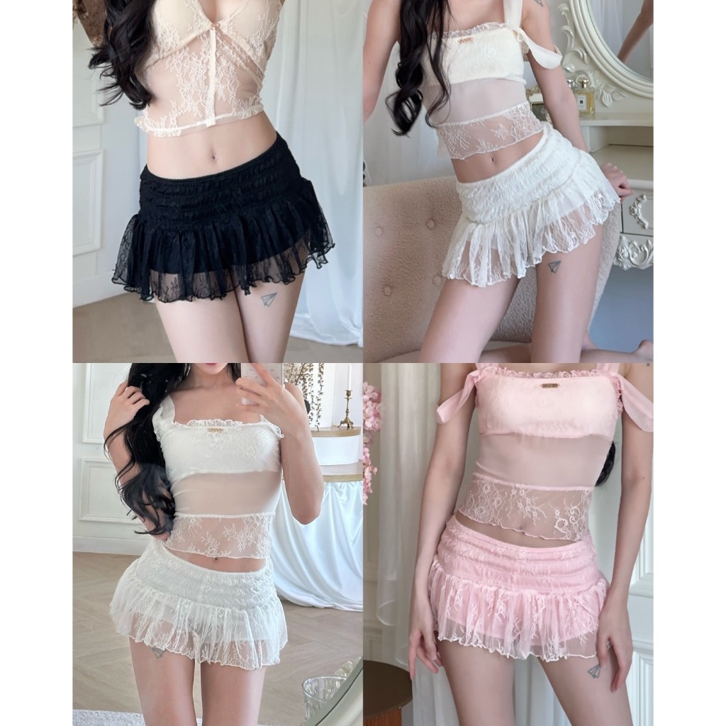 Sister.rrr : LENA SKIRT กระโปรงสั้นสม็อคสุดจึ้ง