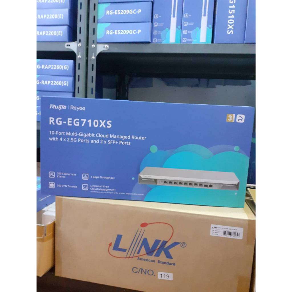RG-EG710XS Reyee Cloud Router 8 WAN Internet 3Gbps, รองรับ 700 Clients