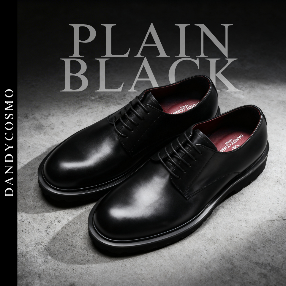 DANDY COSMO | Real Leather Shoes Plain Black