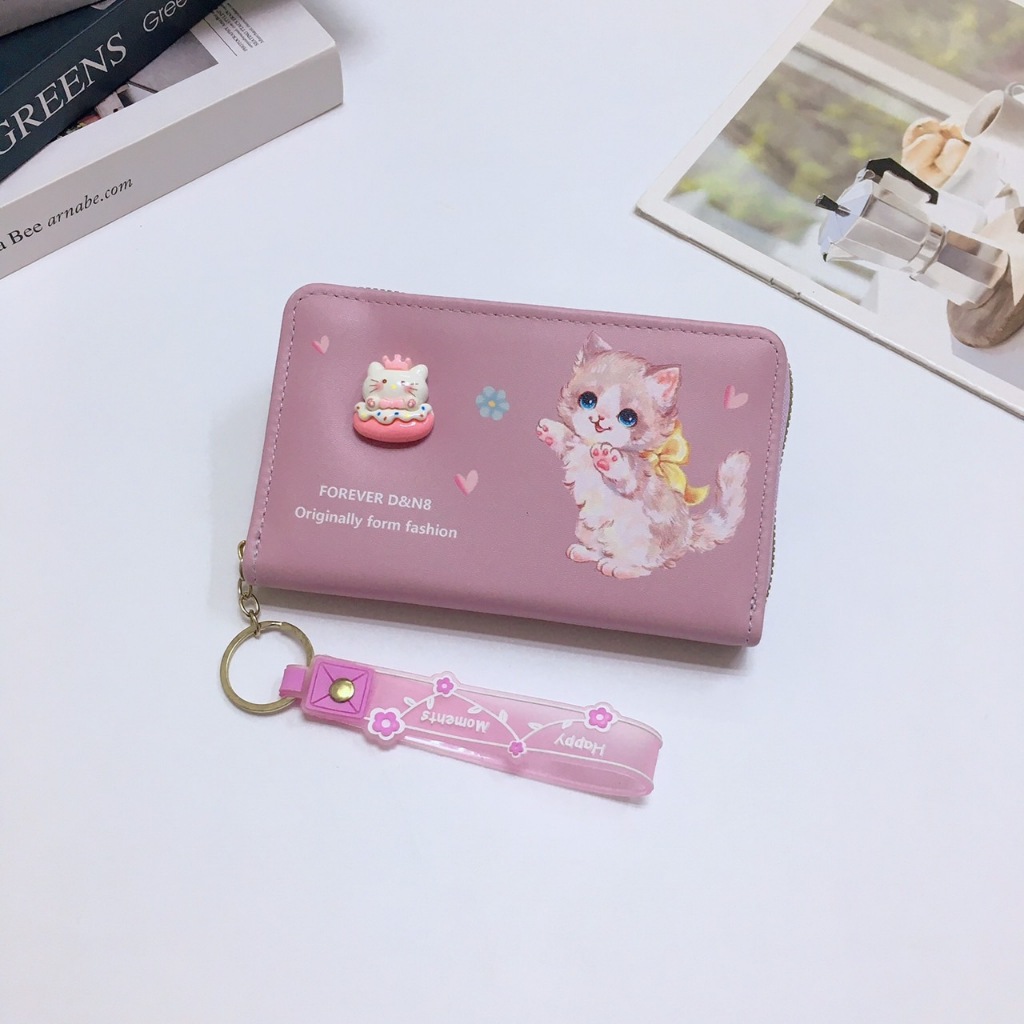 M59#กระเป๋าสตางค์ใบกลางมีช่วงใส่บัตรงทั้งหมด4ช่อง  วัดสุด:หนังPU รุ่นใหม่มีสายคล้องมือทุกใบค่ะ ราคา ถูกที่สุด ดีลบีเคเค แกลเลอรีภาพที่ 5