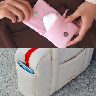 "พร้อมส่ง" All Day Puffy Bag 🌈 กระเป๋านุ่มนิ่มสะพายข้างกันน้ำ รองรับnotebook13นิ้ว ช่องใส่มือถือด้านข้าง (ฟรีmini pouch)