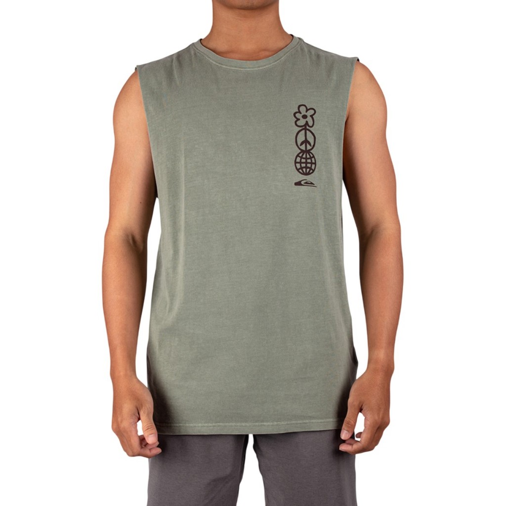 QUIKSILVER เสื้อยืดผู้ชาย Mens Feel Good Vibe Muscle-Green 254 UQYZT05754-GLW0