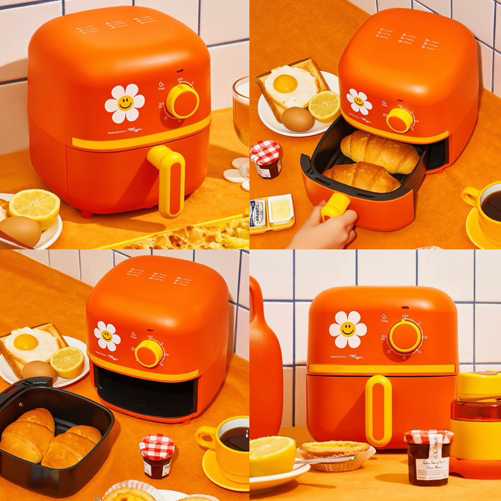 พร้อมส่ง🌼 หม้อทอดไร้น้ำมัน JENNIFEROOM X WIGGLE WIGGLE ดีไซน์ลิมิเต็ด ดอกไม้ยิ้ม Air Fryer หม้อทอด ของขวัญ 53017