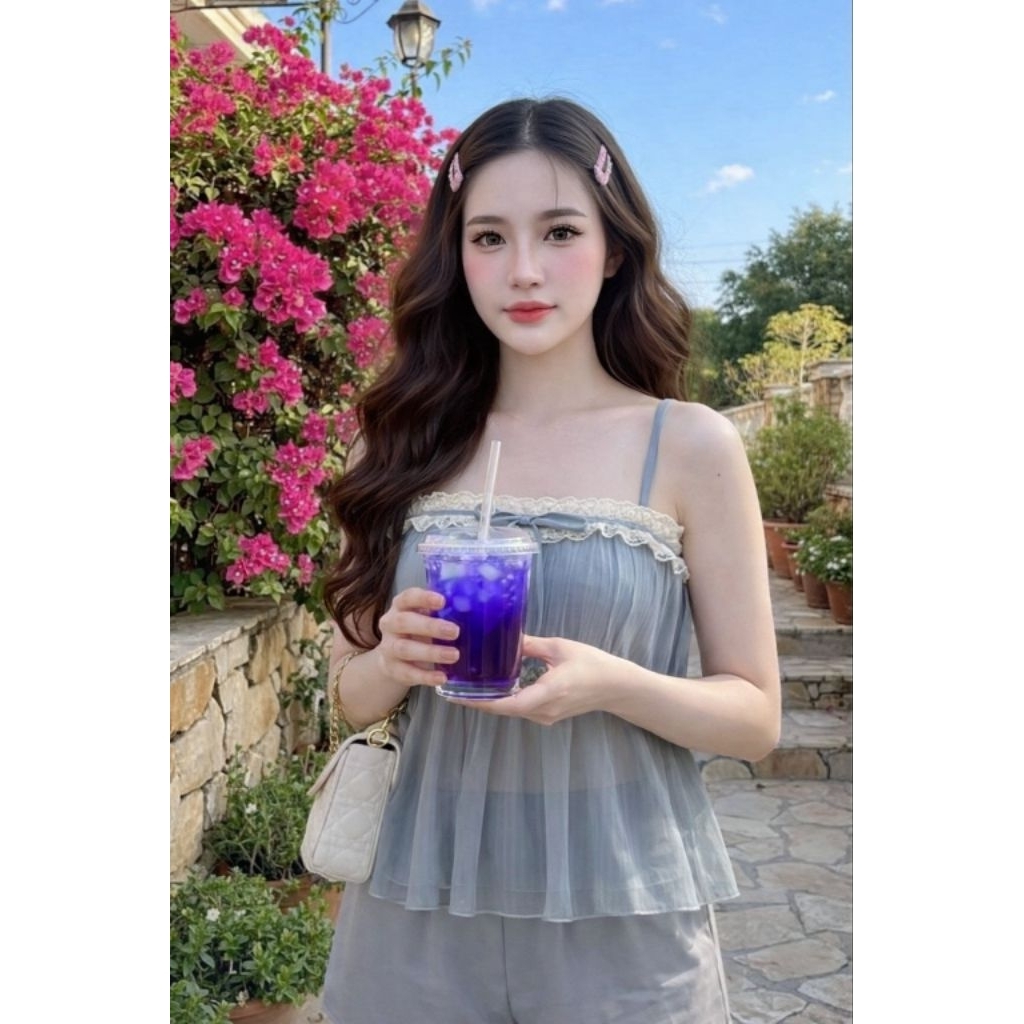 Thanyathepเซทเกาะอก3in1 พักนี้นางมาแรงจิงๆค่ะ  ไหมพรมลายใหม่สุดฮิต  พร้อมเข็มขัดแบรนดังเราต้องไม่พลาด ผ้าดีงานโซคิ้ว