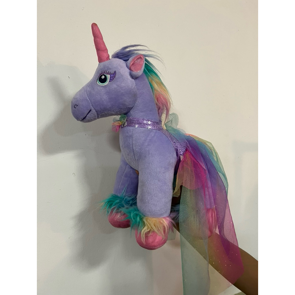 ตุ๊กตาบิ้วอะแบร์ Build A Bear ม้ายูนิคอน สีม่วง พาสเทล ⭐️Build-A-Bear Workshop⭐️แท้ 💯(แถมชุดให้ด้วยป