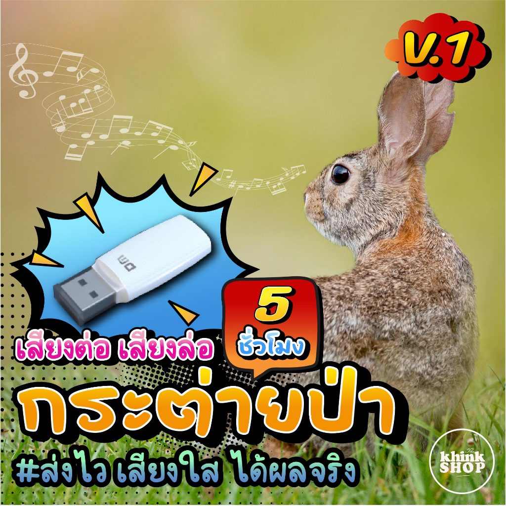 เสียงต่อกระต่ายป่า V.1 แฟลชไดรฟ์ เมม ไม่มีโฆษณาแทรก มีเก็บเงินปลายทาง