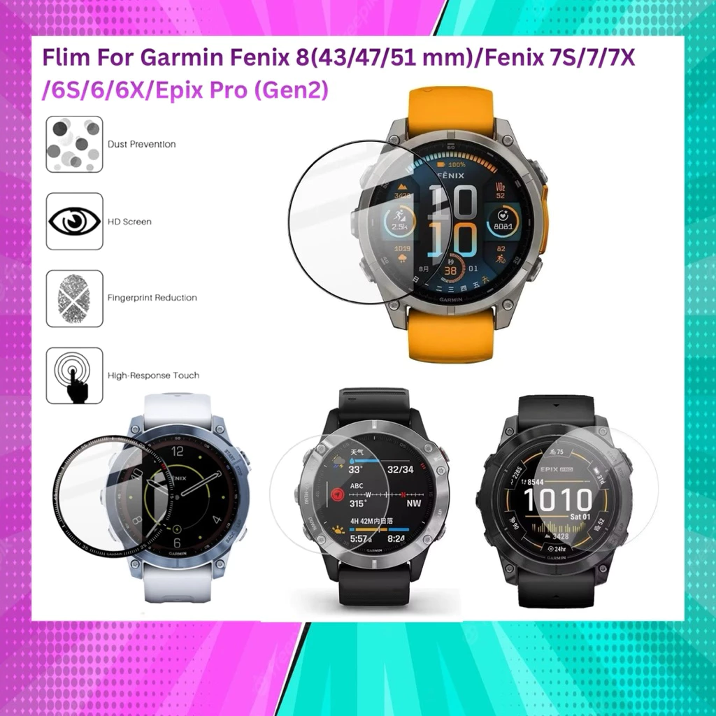 ฟิล์ม 3D สําหรับ Garmin Fenix 8(43/47/51 mm)/7S/7/7X/6S/6/6X/Epix pro 2(42/47/51 mm) สินค้าในไทย จัดส่งภายใน 24 ชั่วโมง