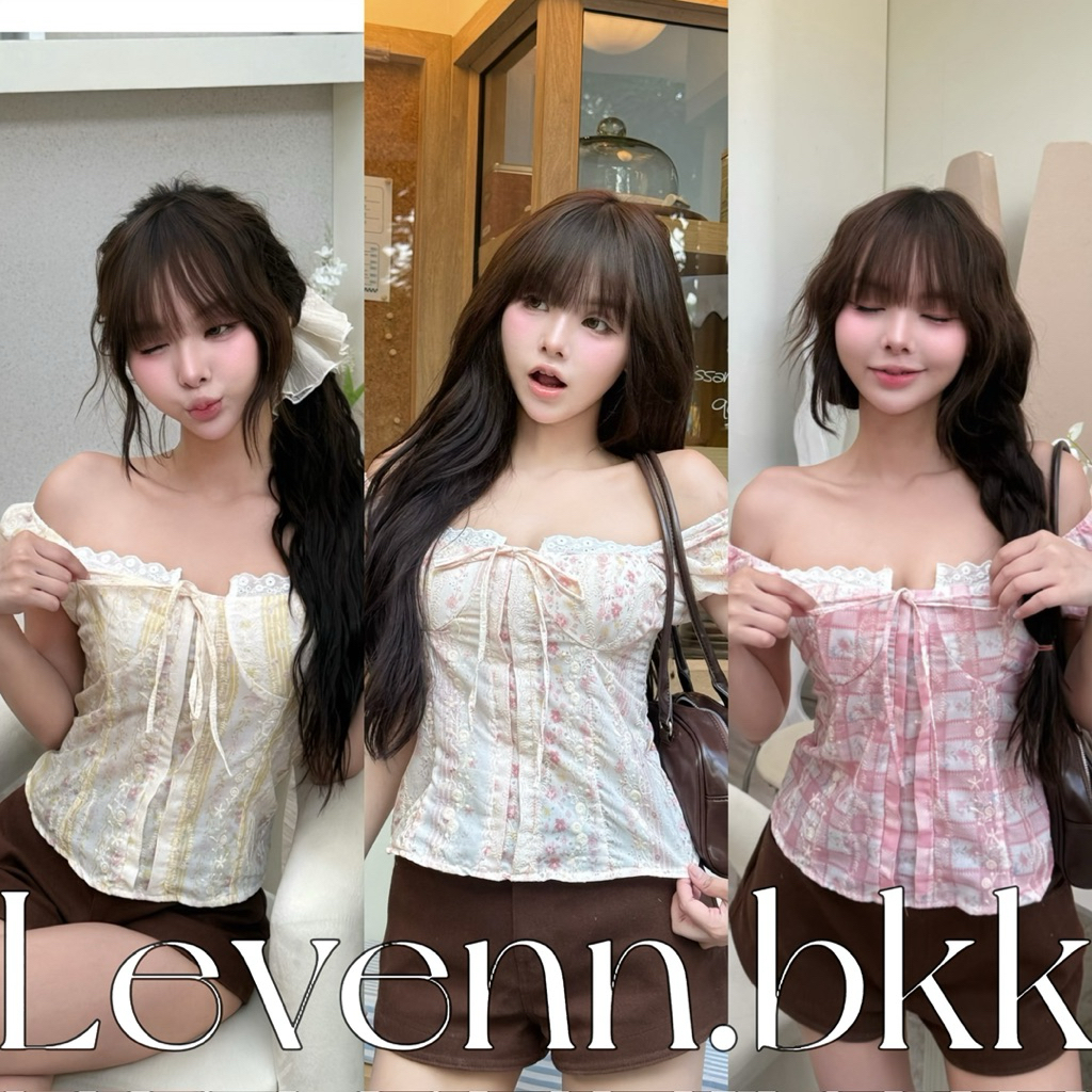 Levenn.bkk • Vela top แขนตุ๊กตา แต่งดีเทลลูกไม้ ทรงสวย แมทง่าย ใส่ได้บ่อย สำหรับสาวๆ ที่รักสไตล์เรียบหรู