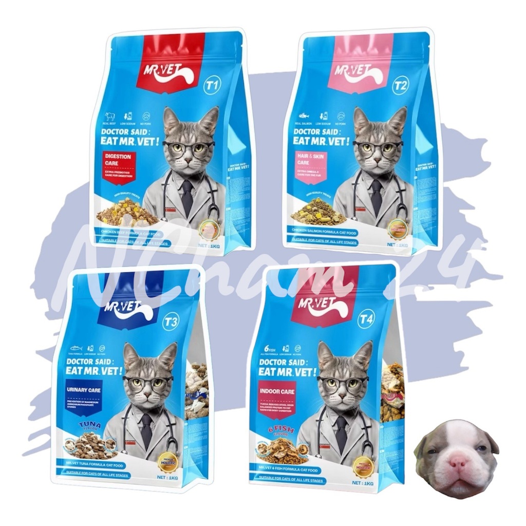 MR.VET อาหารเม็ดแมว Holistic แพ็ค 1KG. - เหมาะสำหรับแมวทุกช่วงวัย