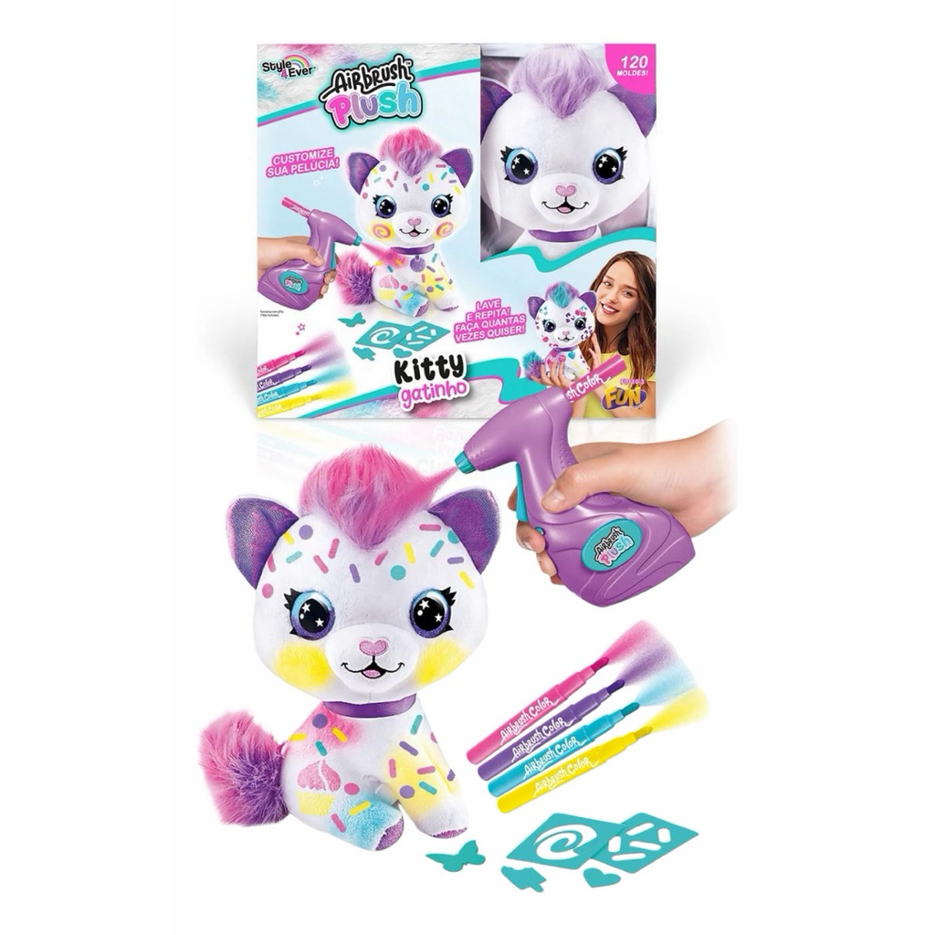 🐱ของแท้ พร้อมส่ง🐱 Airbrush Plush - Color Your Kitty พ่นสีตุ๊กตา แมวน้อย ล้างเล่นใหม่ได้ มี มอก แบรนด์แท้ Canal Toys