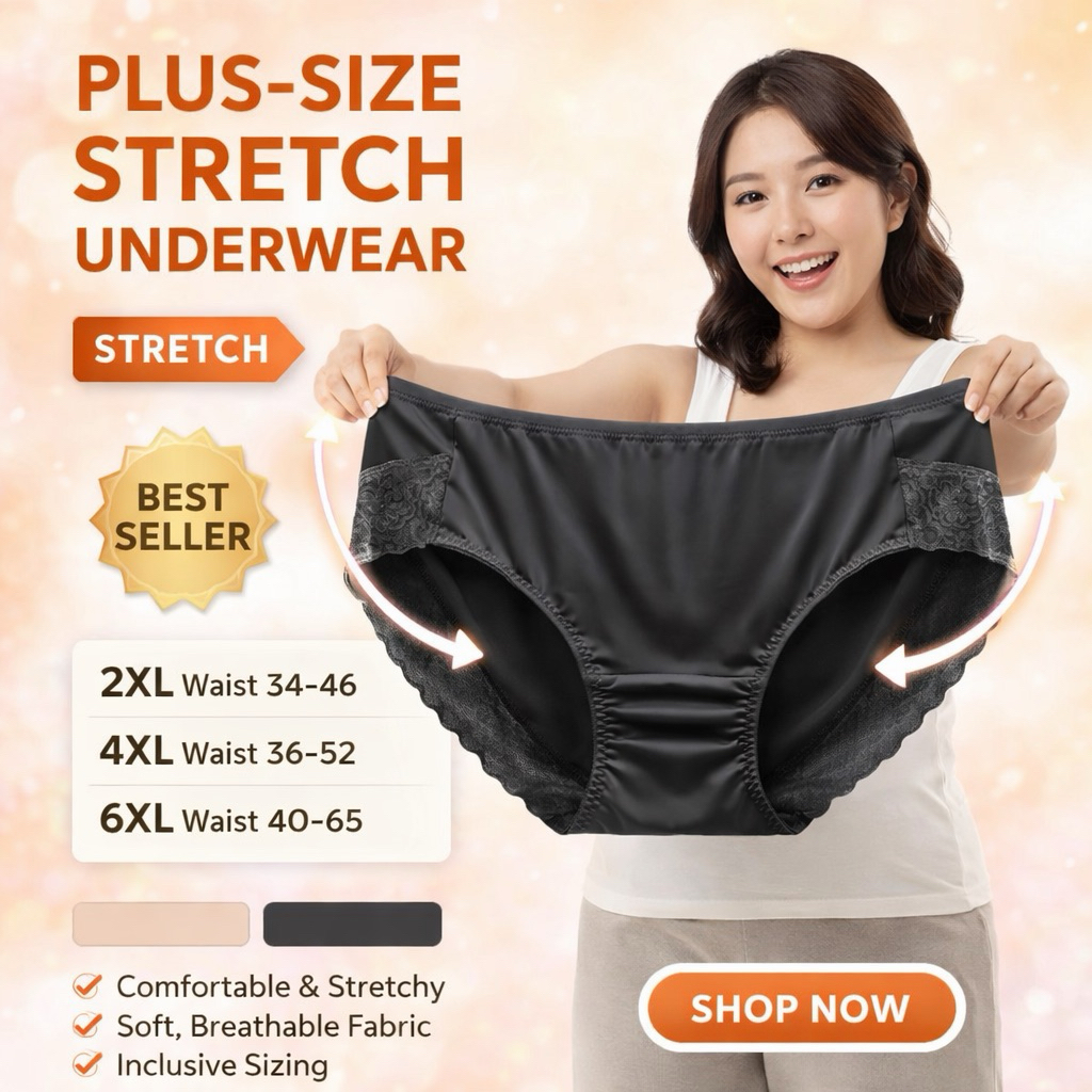 ผ้าลูกไม้ 📌 กางเกงใน ไซส์ใหญ่ ✅เอวสูง ยืดได้4 ทาง! ✅ยืดได้กว่ารุ่นทั่วไป! ✅สำหรับสาวอวบ ✅ไซส์ใหญ่