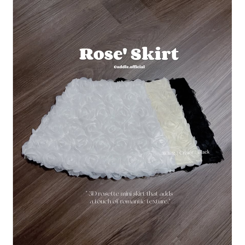 Cuddle.official - Rose‘ Skirt🥂 (กระโปรงผ้าทอกุหลาบ3D)
